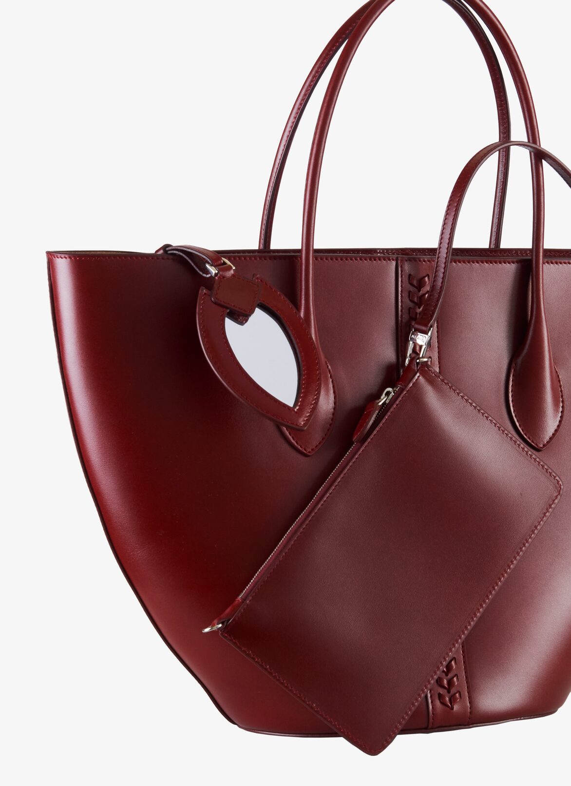 BAG WITHOUT SLEEVES CUIR LUX+TRESSE GRENAT ALAÏA GARNET RED  BAG WITHOUT SLEEVES CUIR LUX+TRESSE GRENAT